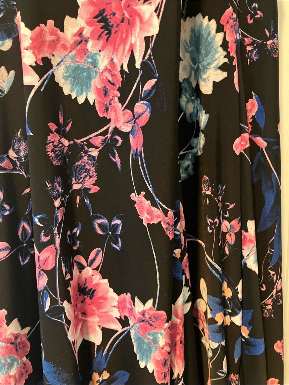 INC International Concepts Black Floral Maxi Dress with Pink & Blue Accents - Picture 3 of 3
